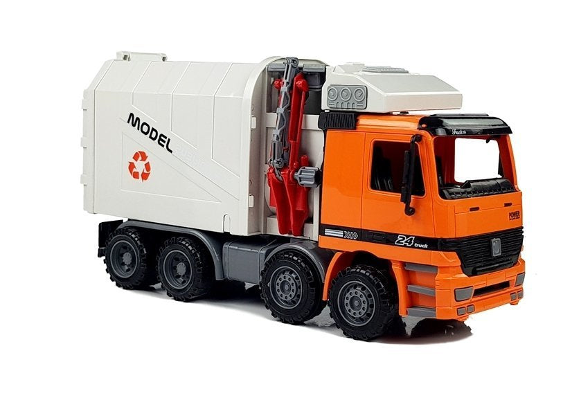 Popelářské auto s pohonem a kontejnerem oranžovo šedé