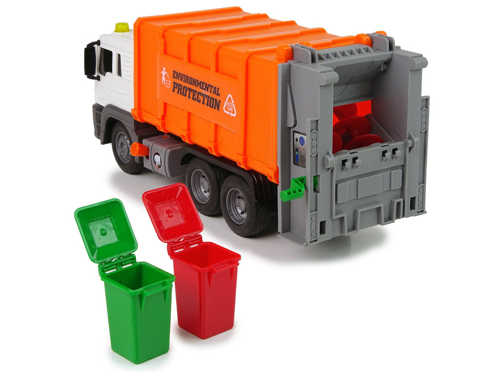 Popelářské auto s třídičem odpadu – se zvuky 1:16 | oranžové