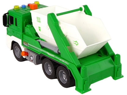Popelářské auto s třídičem odpadu – se zvuky zelené 1:16