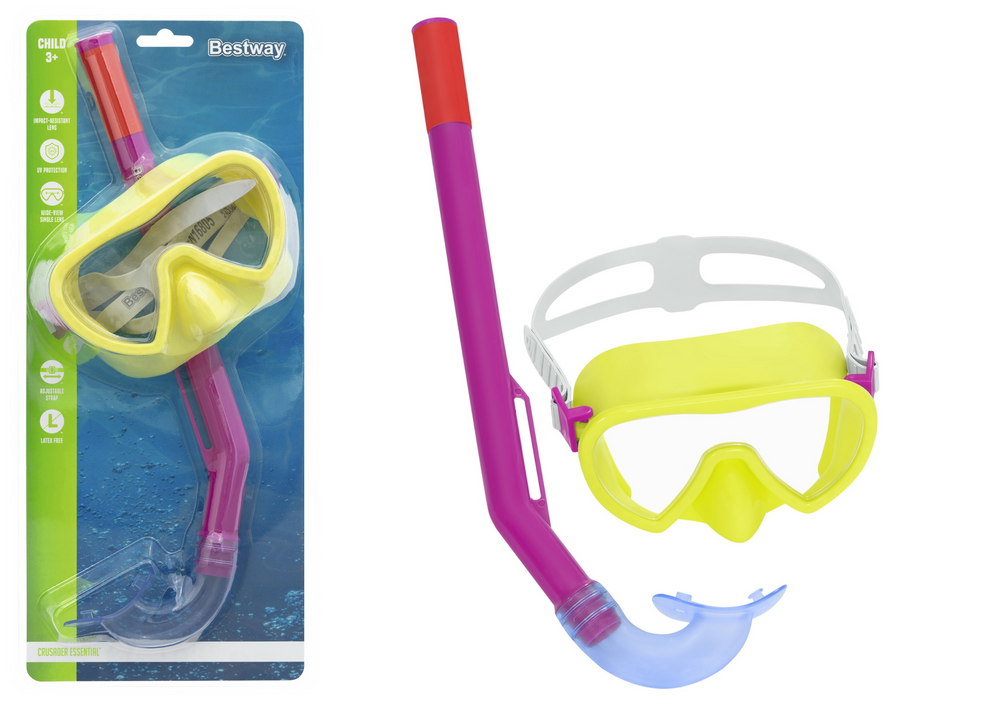 Potápěčská maska se šnorchlem pro děti – Bestway žluto růžová