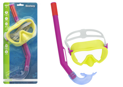 Potápěčská maska se šnorchlem pro děti – Bestway žluto růžová