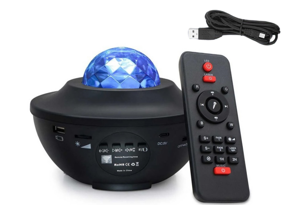 Projektor hvězd LED lampička s Bluetooth reproduktorem a pilotem
