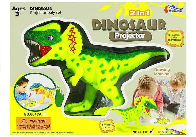 Projektor na kreslení dinosaurus 2v1 s fixy a vzory