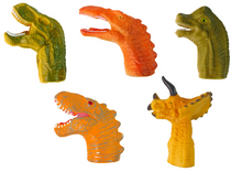 Prstové loutky dinosauři – 5 kusů barevné gumové