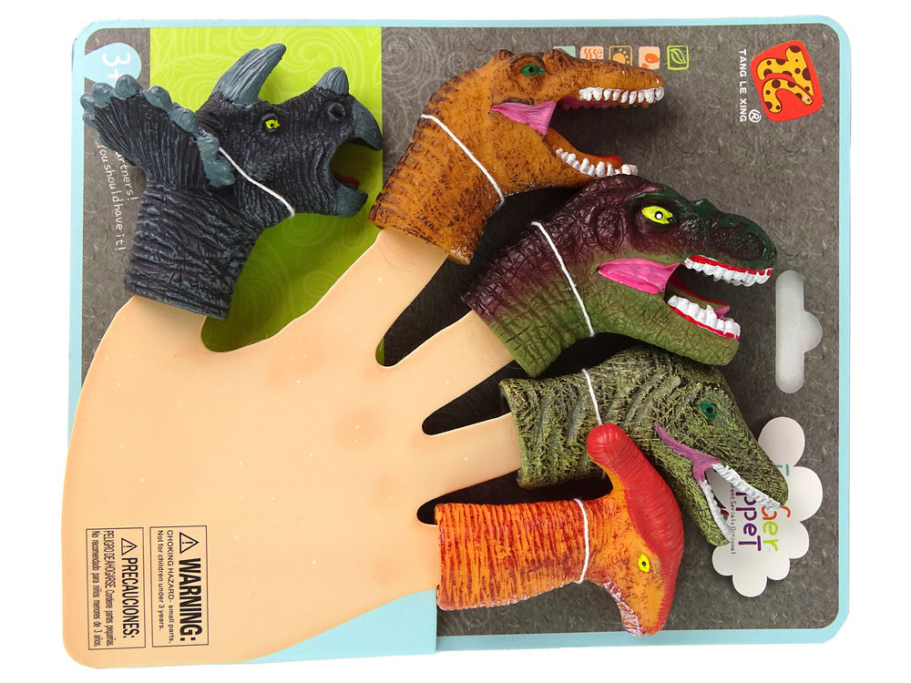 Prstové loutky dinosauři barevné 5 kusů