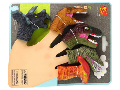 Prstové loutky dinosauři barevné 5 kusů
