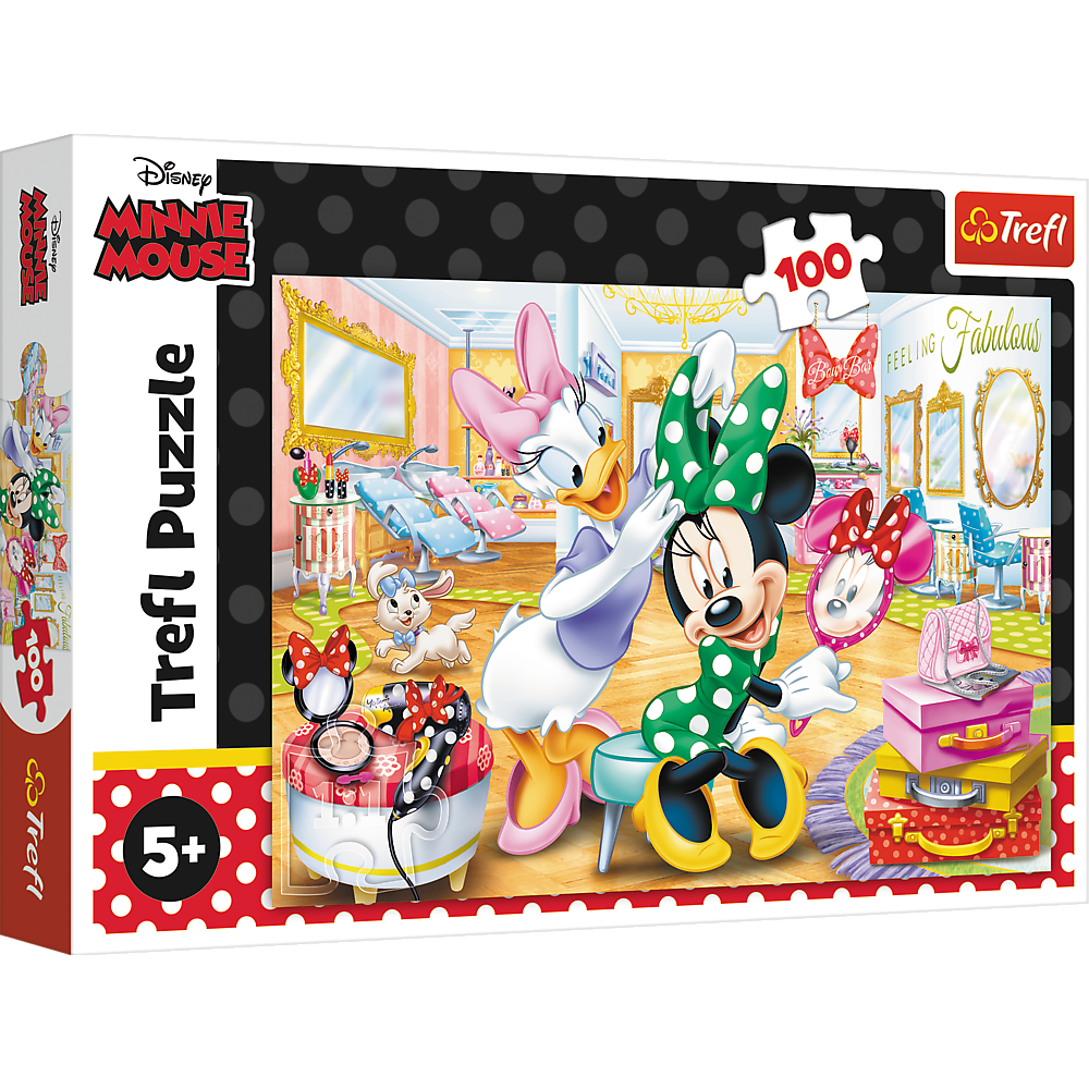 Puzzle 100 dílků Minnie v kosmetickém salonu – Disney Minnie