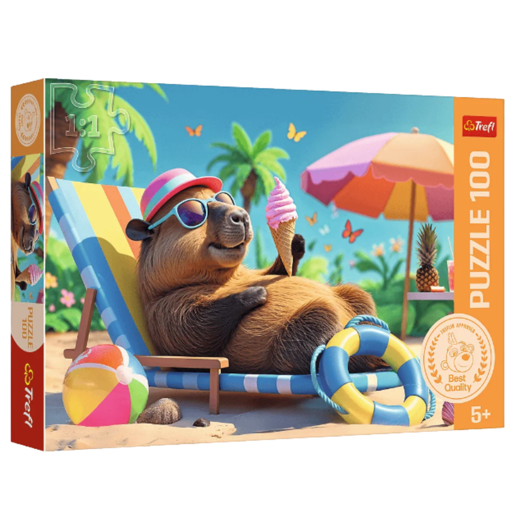 Puzzle 100 dílků Relax v kapibařím stylu – Trefl