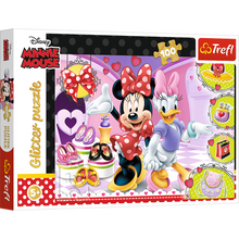 Puzzle 100 dílků s třpytkami Minnie Mouse – Trefl 14820