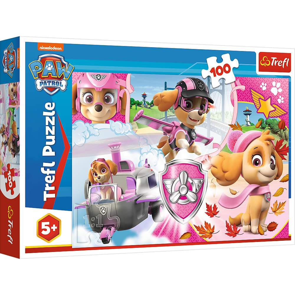 Puzzle 100 dílků Skye v akci – Paw Patrol Trefl 16368