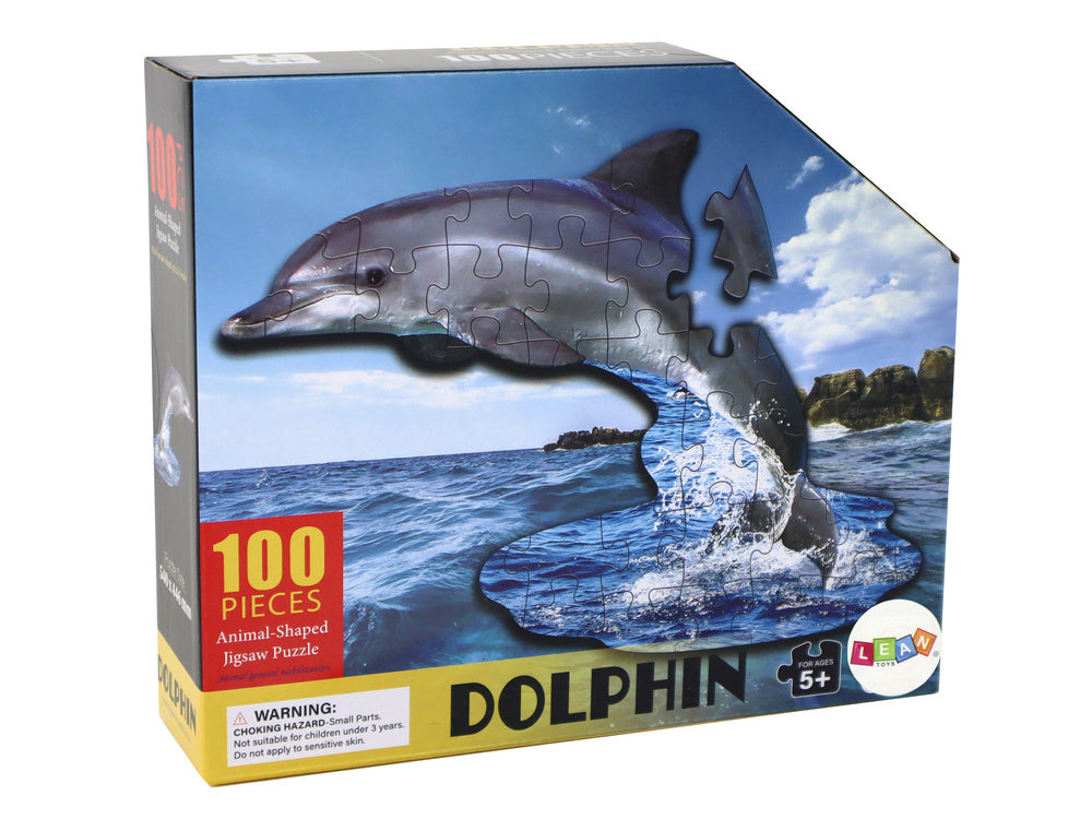 Puzzle 100 dílků ve tvaru delfína – s mořskými zvířaty