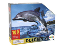 Puzzle 100 dílků ve tvaru delfína – s mořskými zvířaty