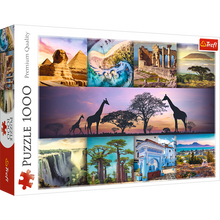Puzzle 1000 dílků Afrika koláž zvířata savana 683x480 mm