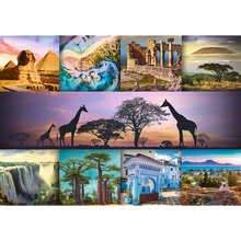 Puzzle 1000 dílků Afrika koláž zvířata savana 683x480 mm