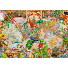 Puzzle 1000 dílků Antická mapa světa s plakátem – Trefl