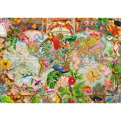 Puzzle 1000 dílků Antická mapa světa s plakátem – Trefl