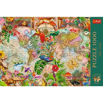 Puzzle 1000 dílků Antická mapa světa s plakátem – Trefl