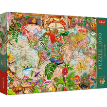 Puzzle 1000 dílků Antická mapa světa s plakátem – Trefl