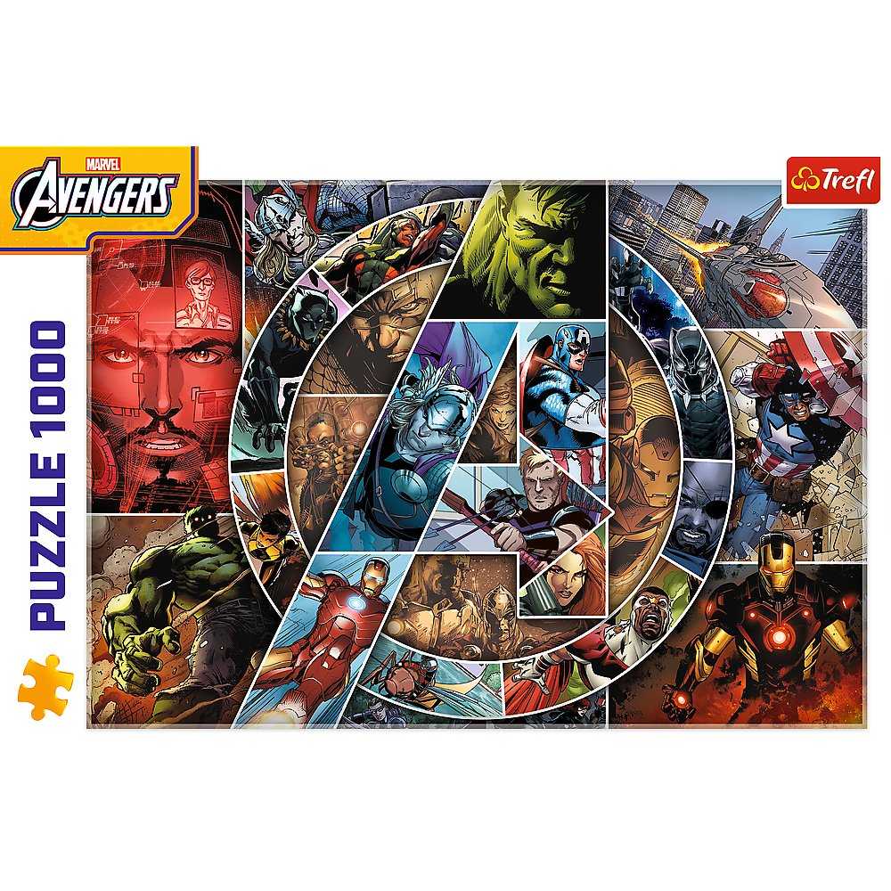 Puzzle 1000 dílků Avengers Hrdinové Marvel 683x480 mm