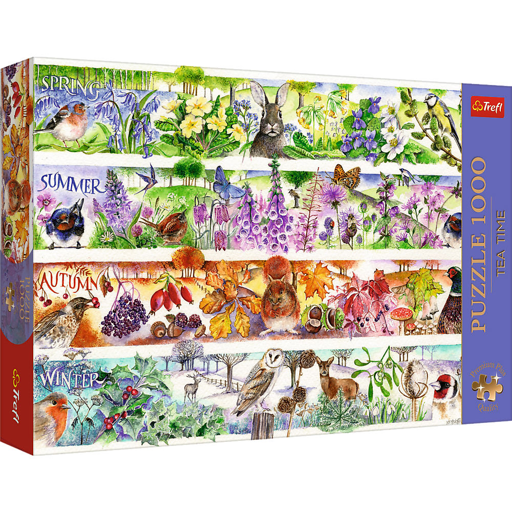 Puzzle 1000 dílků Čtyři roční období s plakátem – Trefl