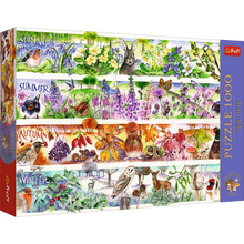 Puzzle 1000 dílků Čtyři roční období s plakátem – Trefl