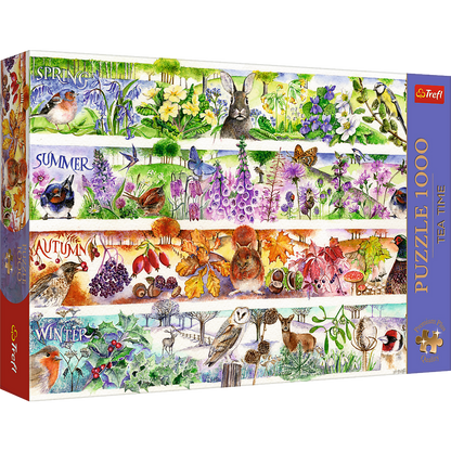 Puzzle 1000 dílků Čtyři roční období s plakátem – Trefl