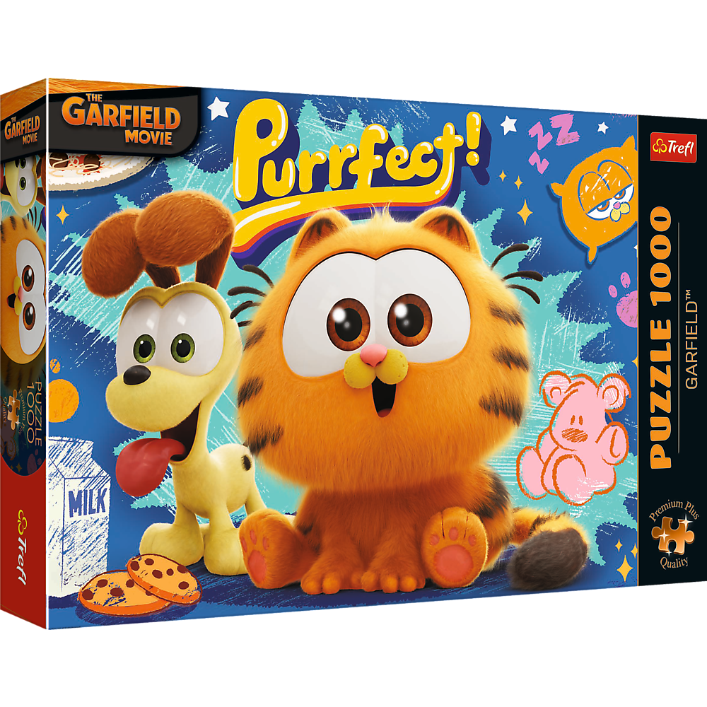 Puzzle 1000 dílků Garfield – s plakátem | Trefl Premium