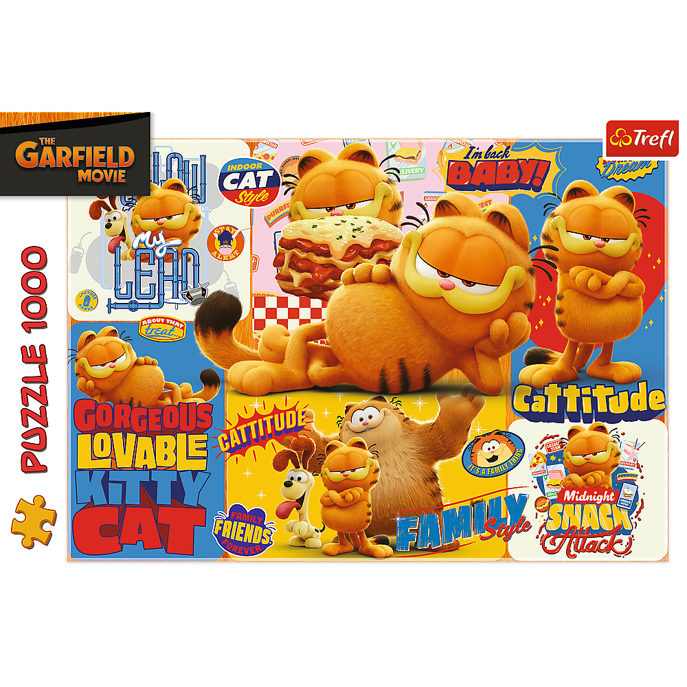Puzzle 1000 dílků Garfieldova dobrodružství – Trefl