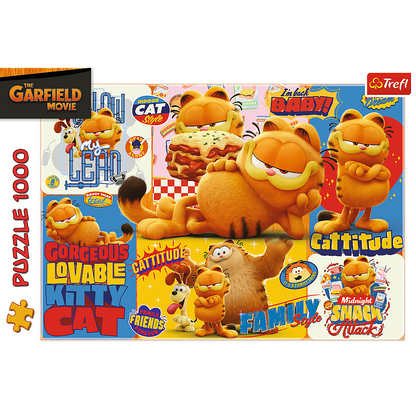 Puzzle 1000 dílků Garfieldova dobrodružství – Trefl