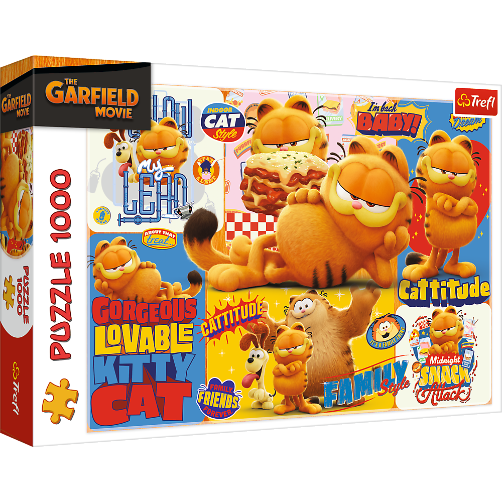 Puzzle 1000 dílků Garfieldova dobrodružství – Trefl