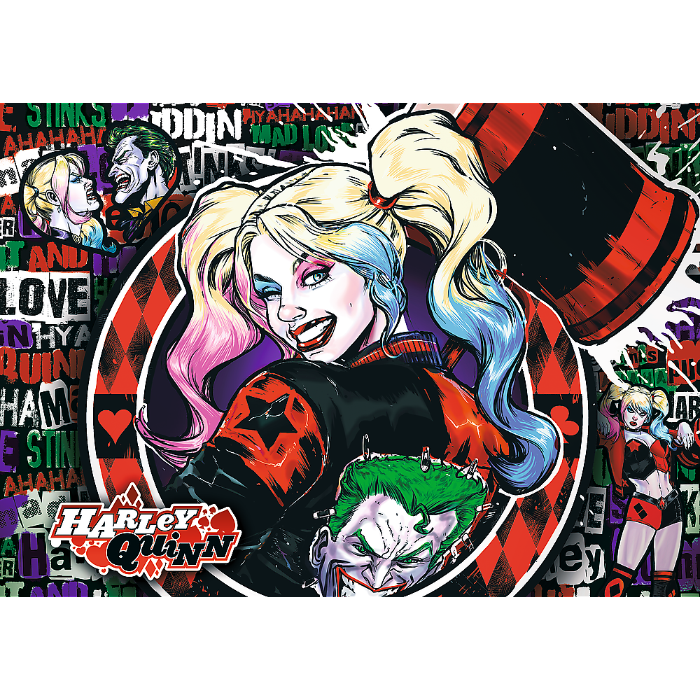 Puzzle 1000 dílků Harley Quinn s plakátem – Trefl Premium Plus