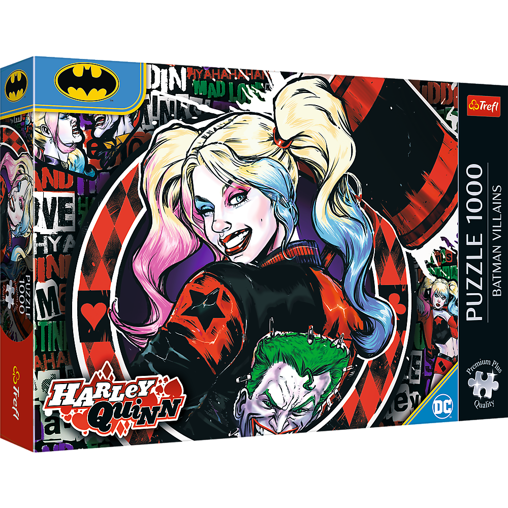 Puzzle 1000 dílků Harley Quinn s plakátem – Trefl Premium Plus