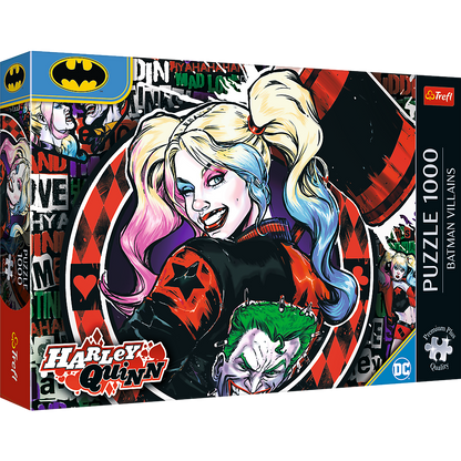Puzzle 1000 dílků Harley Quinn s plakátem – Trefl Premium Plus