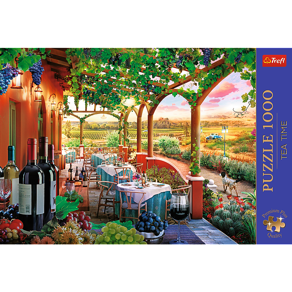 Puzzle 1000 dílků Italská vinnice s plakátem Premium Plus