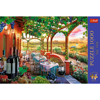 Puzzle 1000 dílků Italská vinnice s plakátem Premium Plus