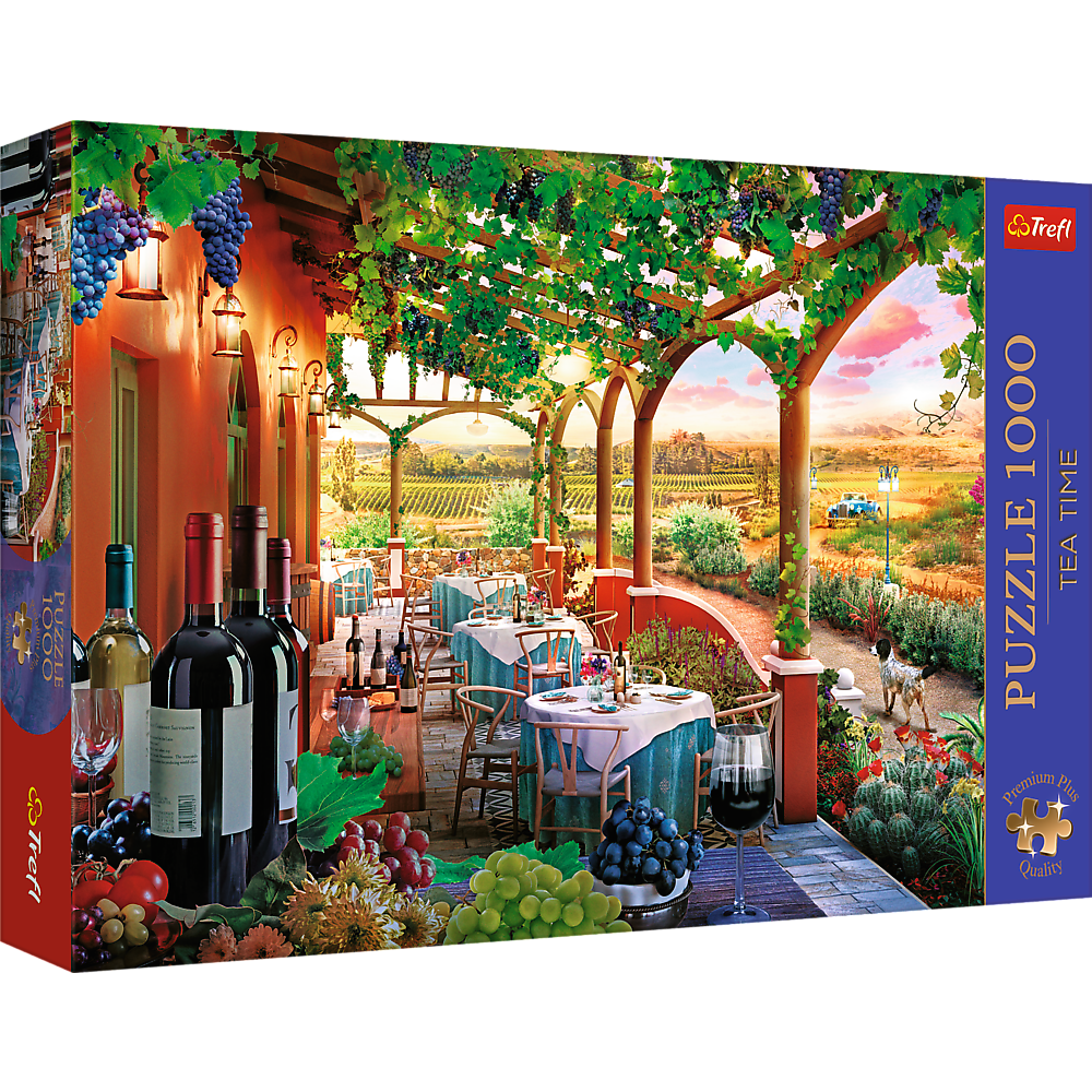 Puzzle 1000 dílků Italská vinnice s plakátem Premium Plus