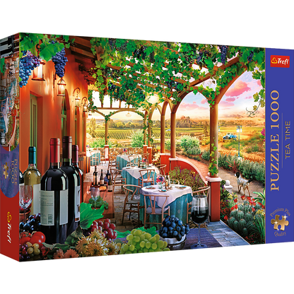 Puzzle 1000 dílků Italská vinnice s plakátem Premium Plus