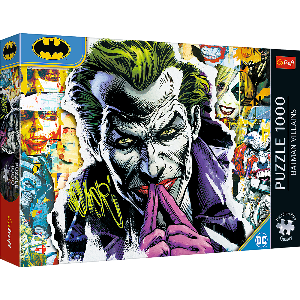 Puzzle 1000 dílků Joker Batman s plakátem – Trefl Premium Plus