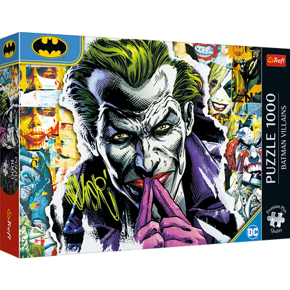 Puzzle 1000 dílků Joker Batman s plakátem – Trefl Premium Plus