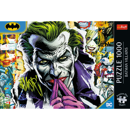 Puzzle 1000 dílků Joker Batman s plakátem – Trefl Premium Plus