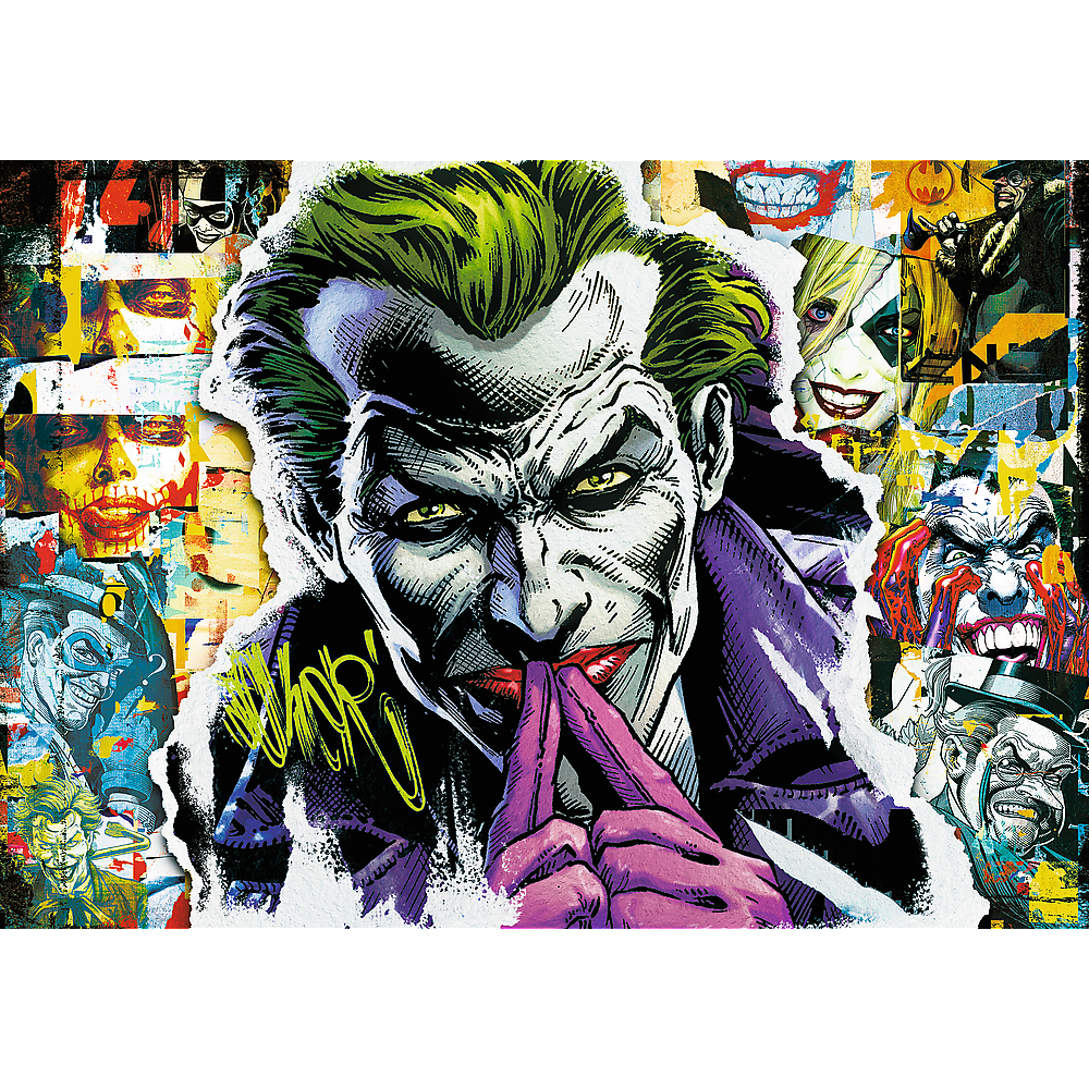 Puzzle 1000 dílků Joker Batman s plakátem – Trefl Premium Plus