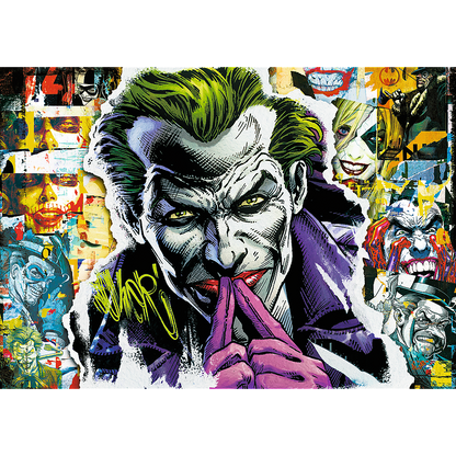 Puzzle 1000 dílků Joker Batman s plakátem – Trefl Premium Plus