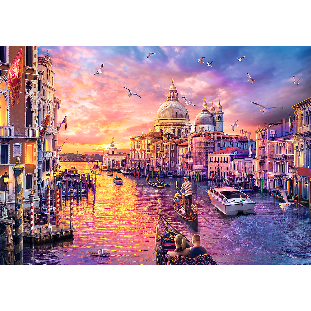 Puzzle 1000 dílků Kouzlo Benátek s kanálem Grande Canal – Trefl