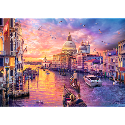 Puzzle 1000 dílků Kouzlo Benátek s kanálem Grande Canal – Trefl