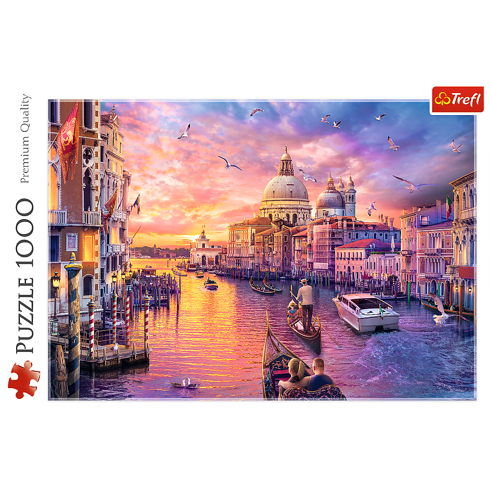 Puzzle 1000 dílků Kouzlo Benátek s kanálem Grande Canal – Trefl