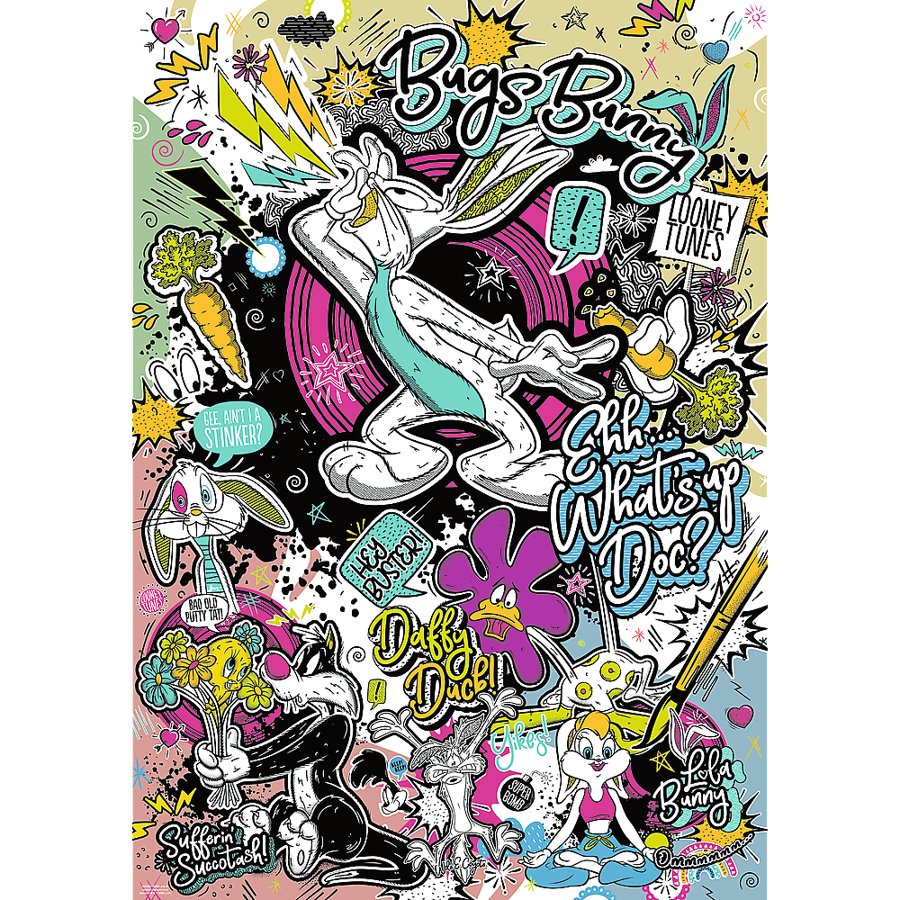 Puzzle 1000 dílků Looney Tunes Zwariované melodie Premium Plus