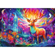 Puzzle 1000 dílků Mystický jelen s květinami – DreamScapes