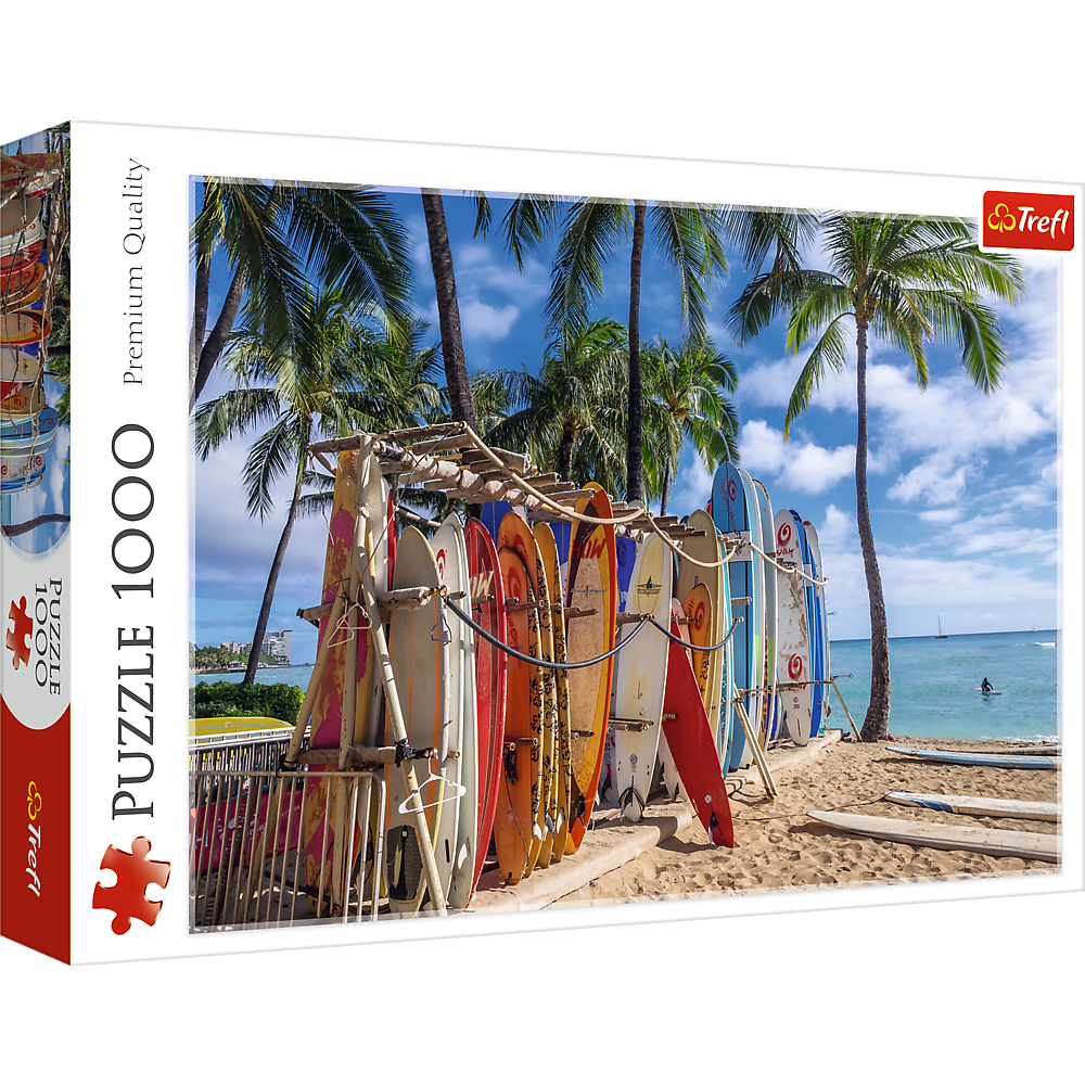 Puzzle 1000 dílků pláž Waikiki Havaj 683x480 mm
