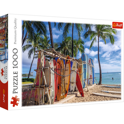 Puzzle 1000 dílků pláž Waikiki Havaj 683x480 mm
