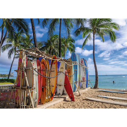 Puzzle 1000 dílků pláž Waikiki Havaj 683x480 mm